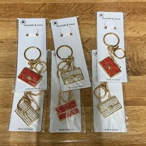 Charlotte & Anna Gold Crystal Purse Keychain